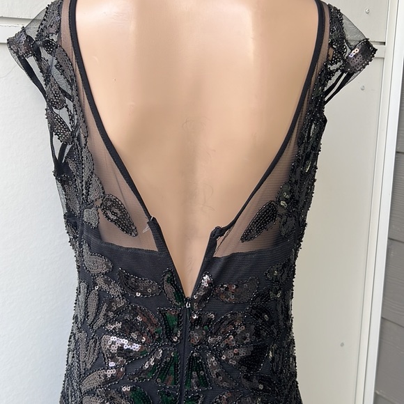 Vintage1920s Gatsby Flapper Beaded Sequins Maxi Long Sheer Dress size L (12) - Picture 7 of 7